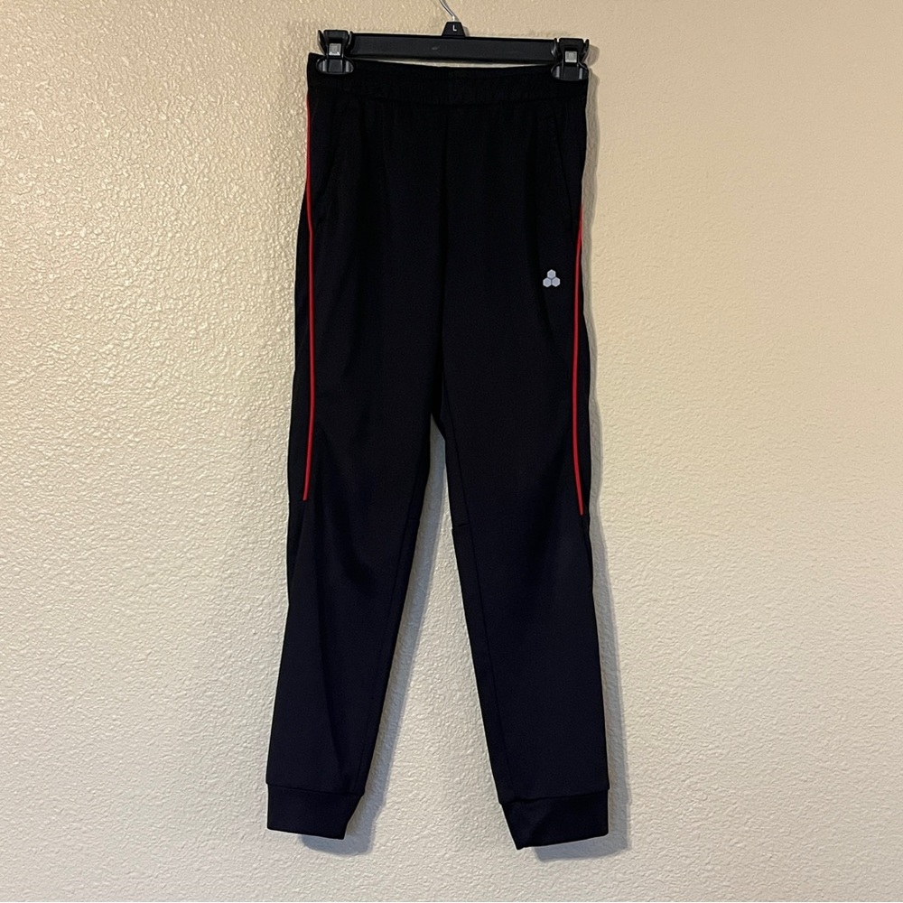 Tek Gear Boy’s M (10-12) Black w/ Red Trim Cuffed Track Pants